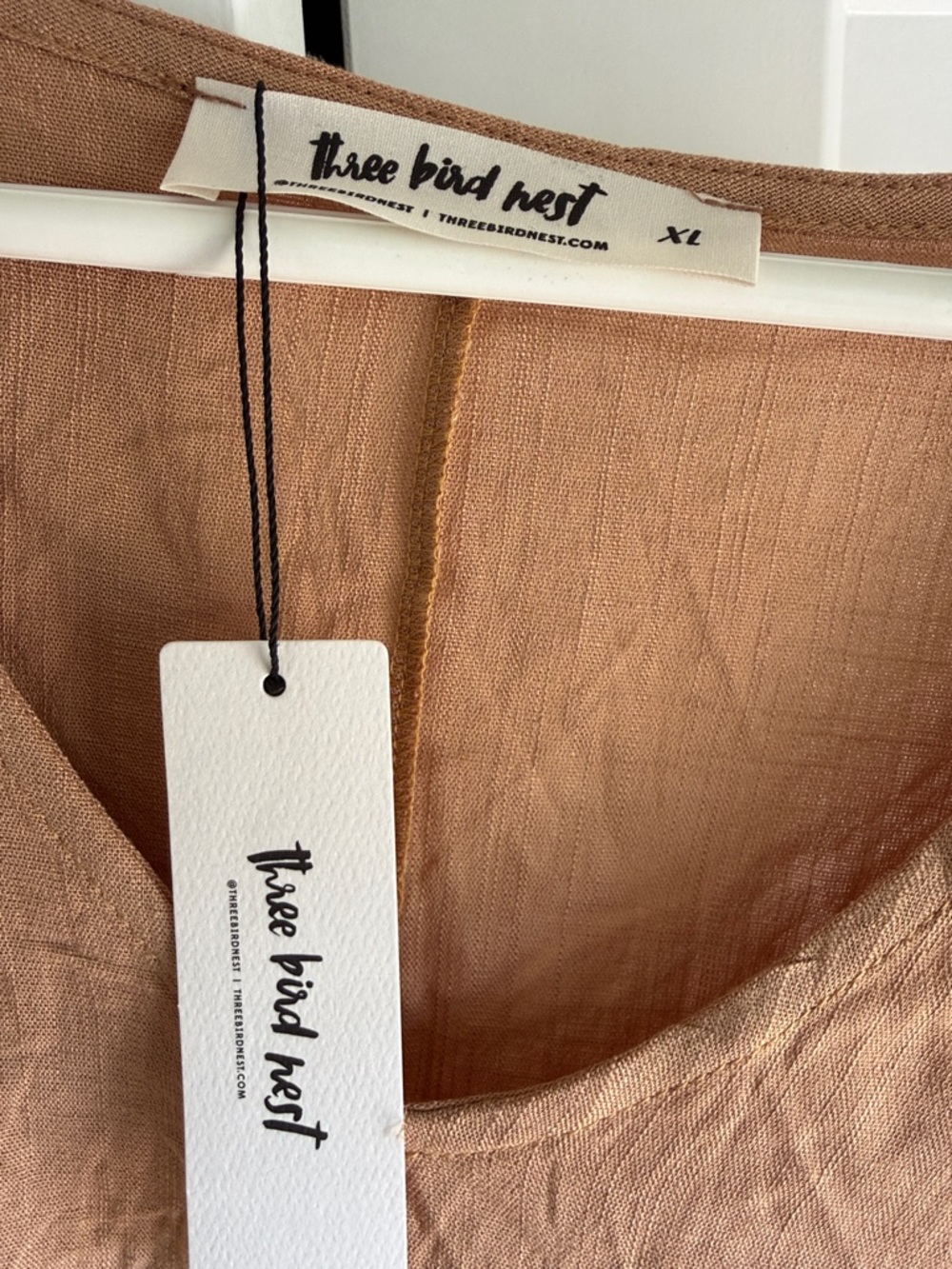 Three Bird Nest Brown Ruffle-Sleeve Tunic - Picture 4 of 5